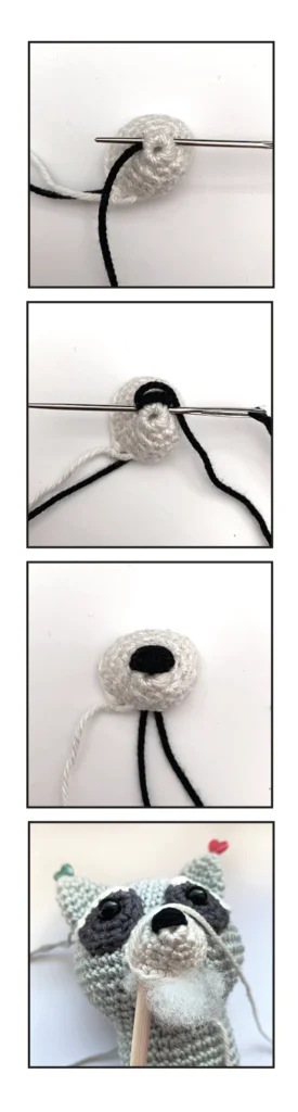 embroider nose amigurumi