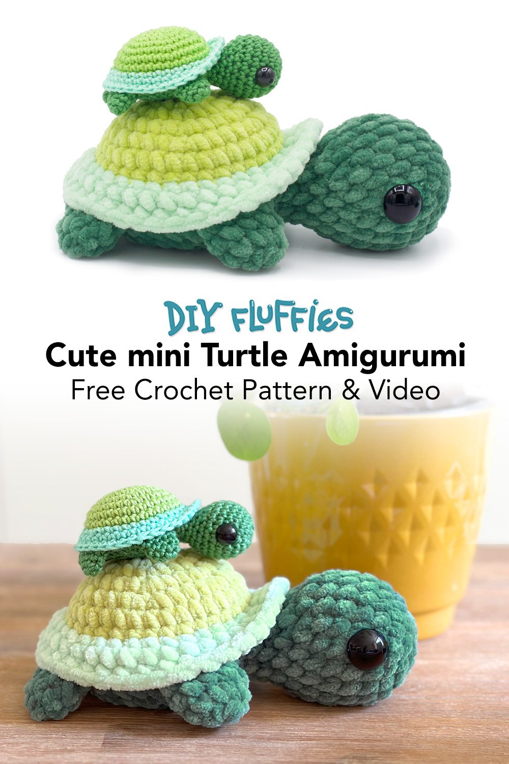 Free Turtle Crochet Pattern - DIY Fluffies Amigurumi patterns
