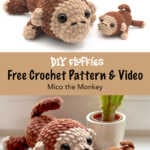 free monkey amigurumi crochet pattern pin