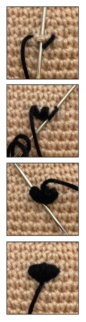 embroider nose cat amigurumi