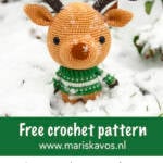 free rudolph crochet amigurumi pattern - christmas gift