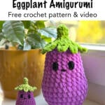 free eggplant crochet pattern pin