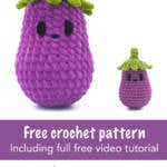 free eggplant crochet pattern pin