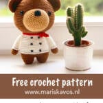 15 free bear chef crochet pattern