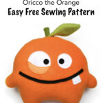 orange free sewing pattern pin