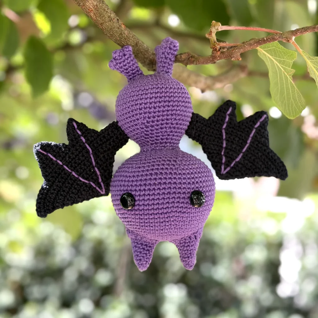 bat amigurumi outside