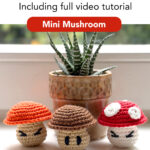 3 free mushroom mini crochet pattern