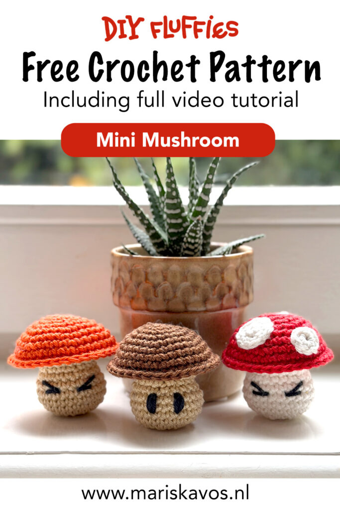 3 free mushroom mini crochet pattern