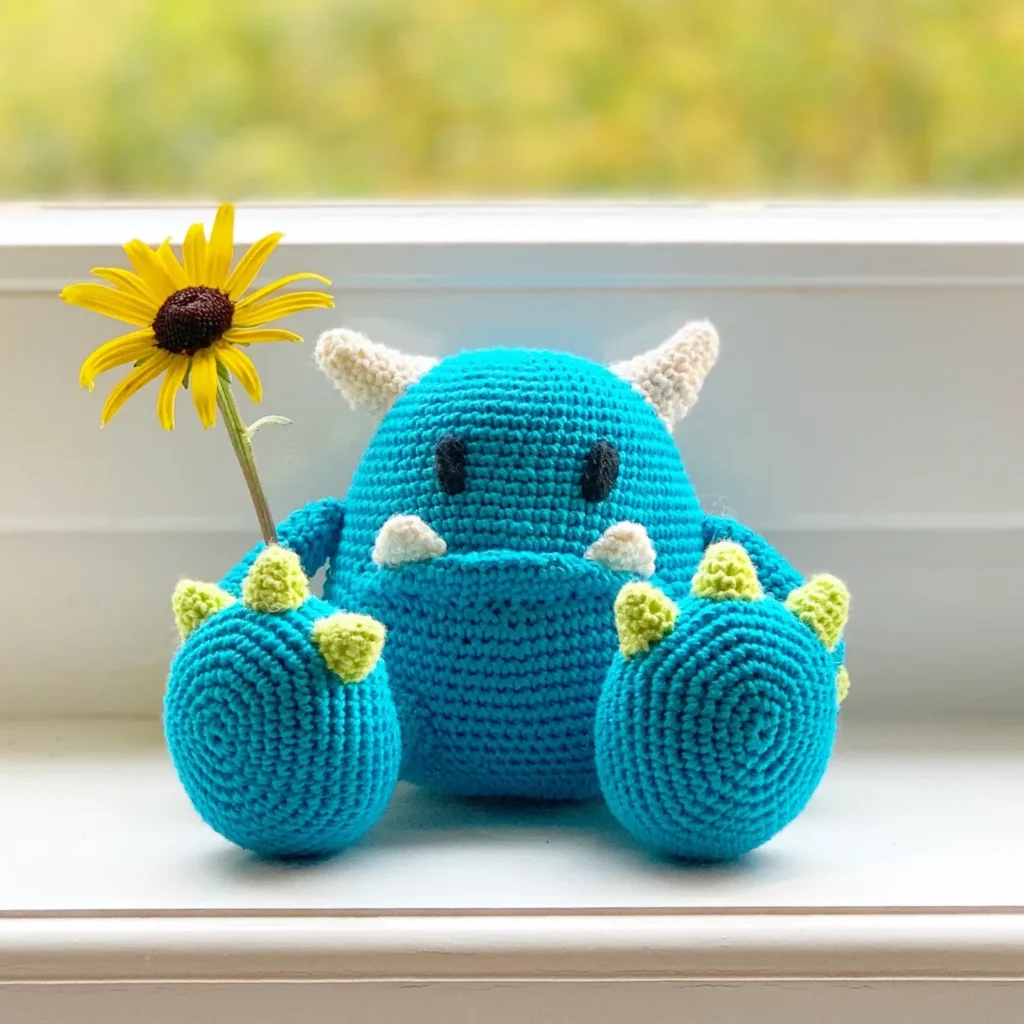 monster crochet pattern with flower