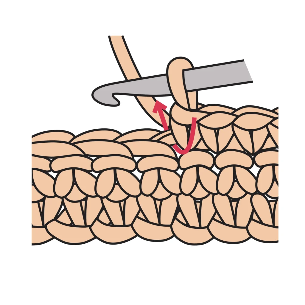 crochet increase stitch step 1